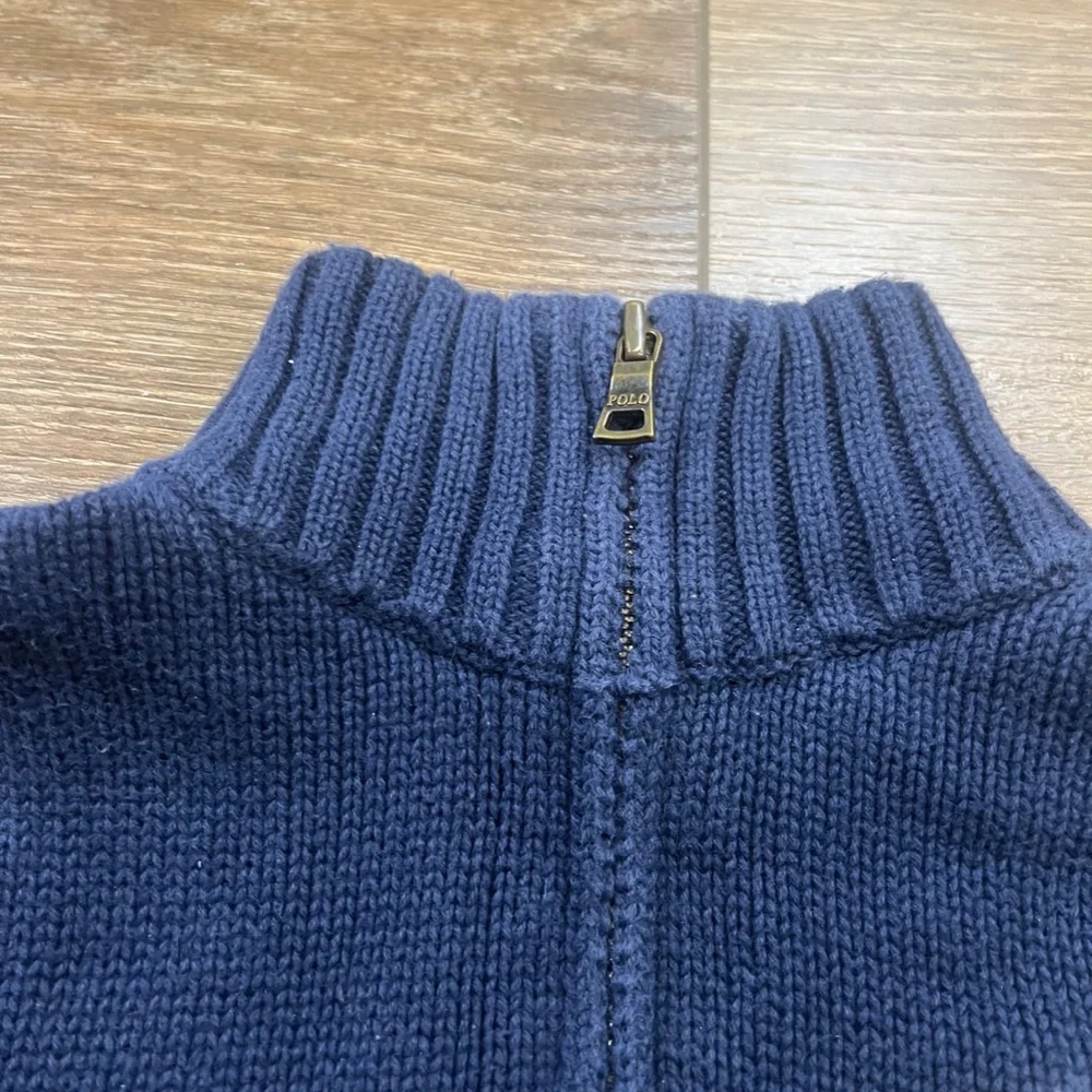 Polo Ralph Lauren Quarter Zip Big Pony Boys Sweater Preppy Warm Winter Sz 6 - Picture 6 of 12